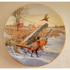 Vtg W.S. George Ring-Necked Pheasant by Darrell Bush Plate w/ COA & Box #15585A